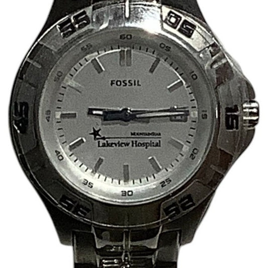 Ladies Fossil Wristwatch, Silver Metal Band, Non-Operable, Lakeview Hospital