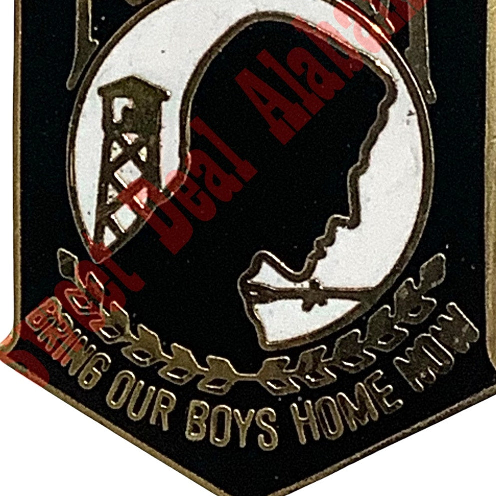 POW/MIA Banner Flag- Hat, Lapel or Tie Pin 1"H x 3/4"W "Bring our Boys Home Now"