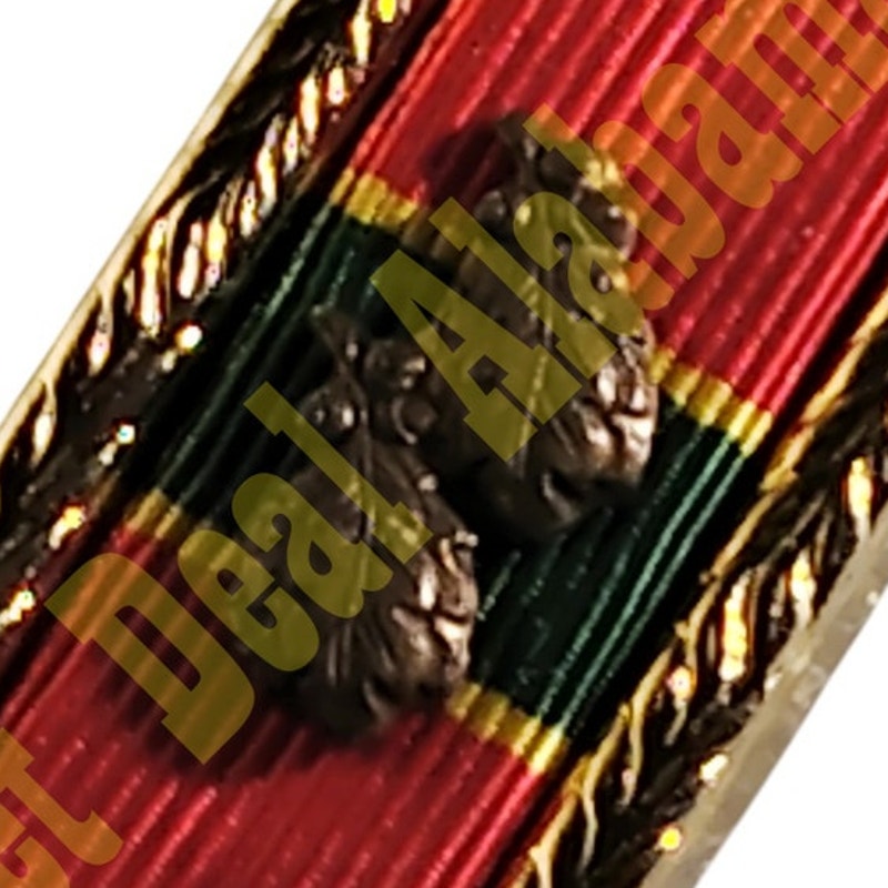 Pin - Army Superior Unit Award Ribbon in Large Gold Frame w/ 2 Oak Leaf Device