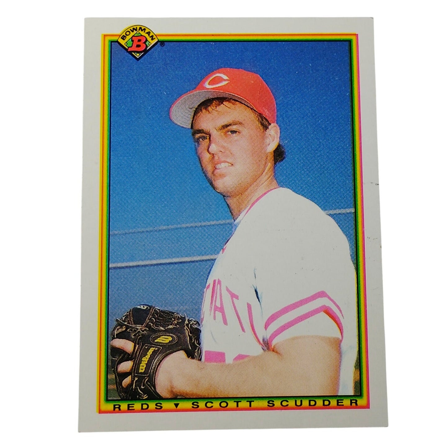 1990 Bowman Scott Scudder #46 Cincinnati Reds Pitcher MLB Baseball Card NM