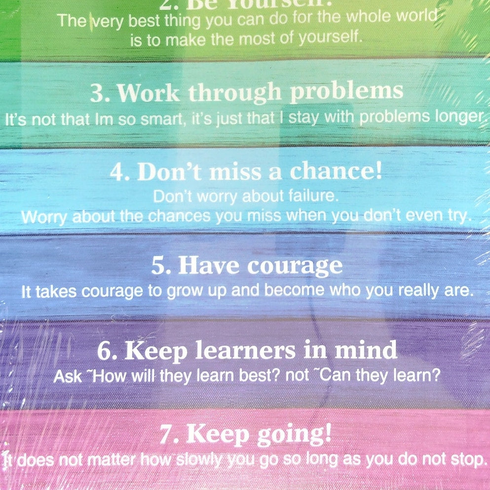 Inspirational Growth Mindset Wooden Canvas Art – Wall Hanging Sign, 11.5" x 15"