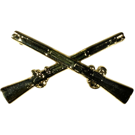 US Army Infantry Crossed Rifles Lapel / Hat Pin 1"H x 1-3/4"L