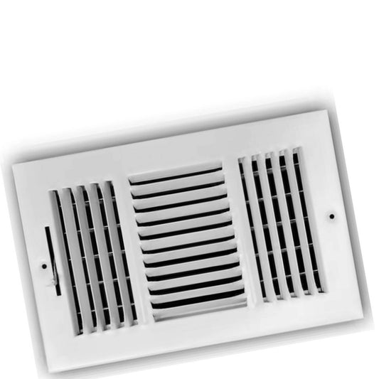 Everbilt 10 in. x 6 in. 3-Way Steel Wall / Ceiling Register, White