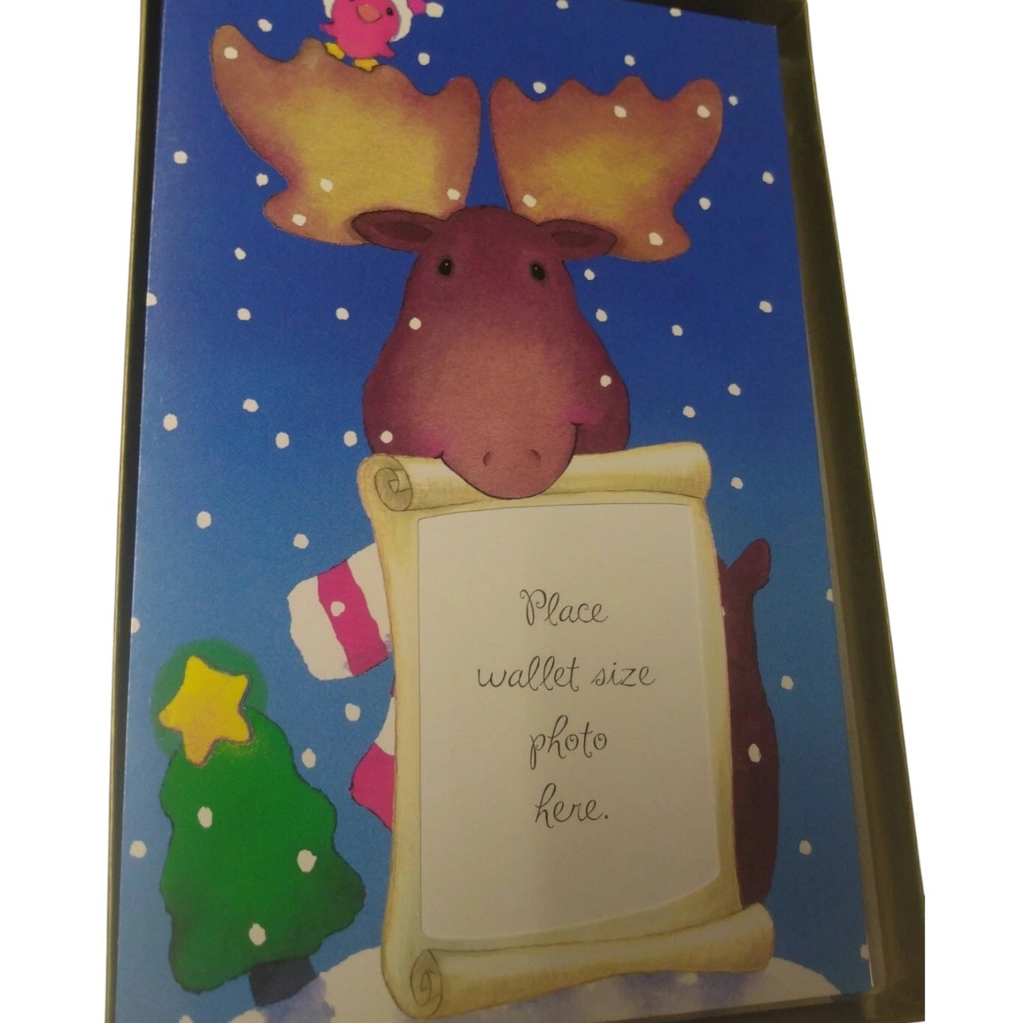 American Greetings The Finishing Touch Moose Christmas Cards - 8-1/4" x 5-3/8" - Holds 3x5 Photo