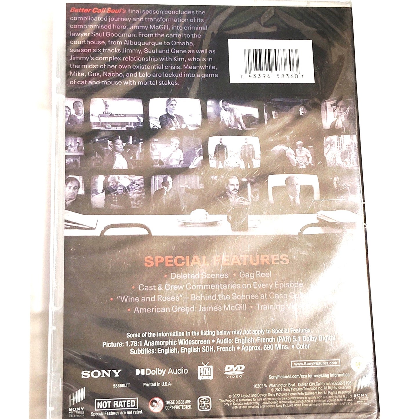 Better Call Saul Season 6 DVD 2022 Final Season Widescreen Sony Pictures