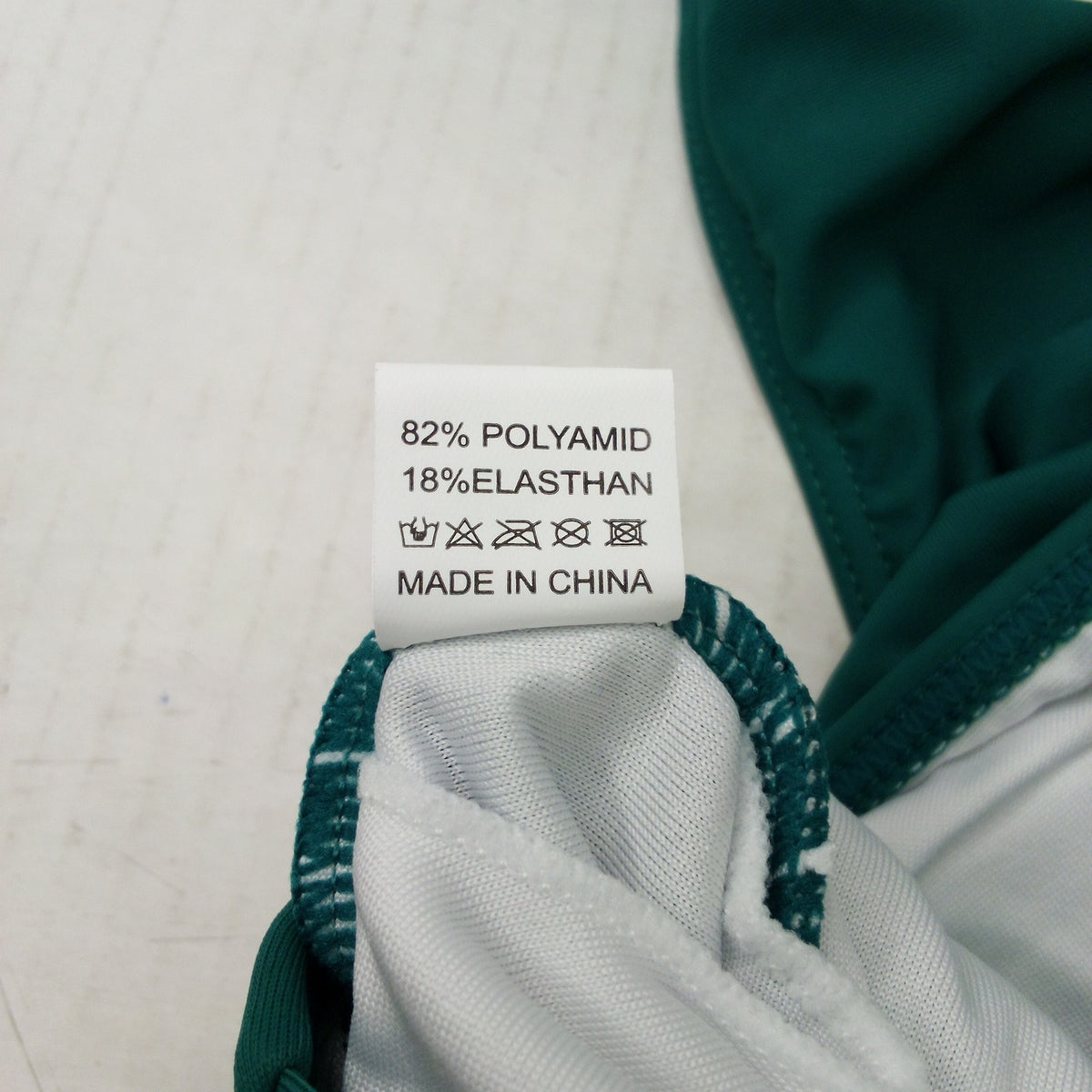 Deep Teal Knot Front Bikini Top Size L White Lined Swim Top Beachwear