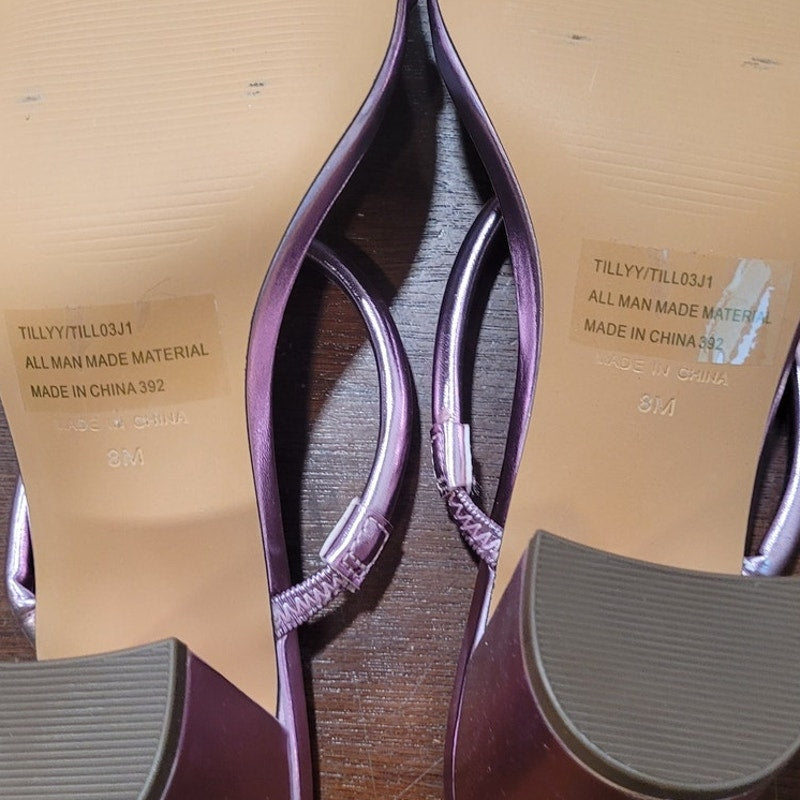 Madden Girl Tilly Heeled Sandals – Lavender Paris, Size 8, Slip-On Block Heel