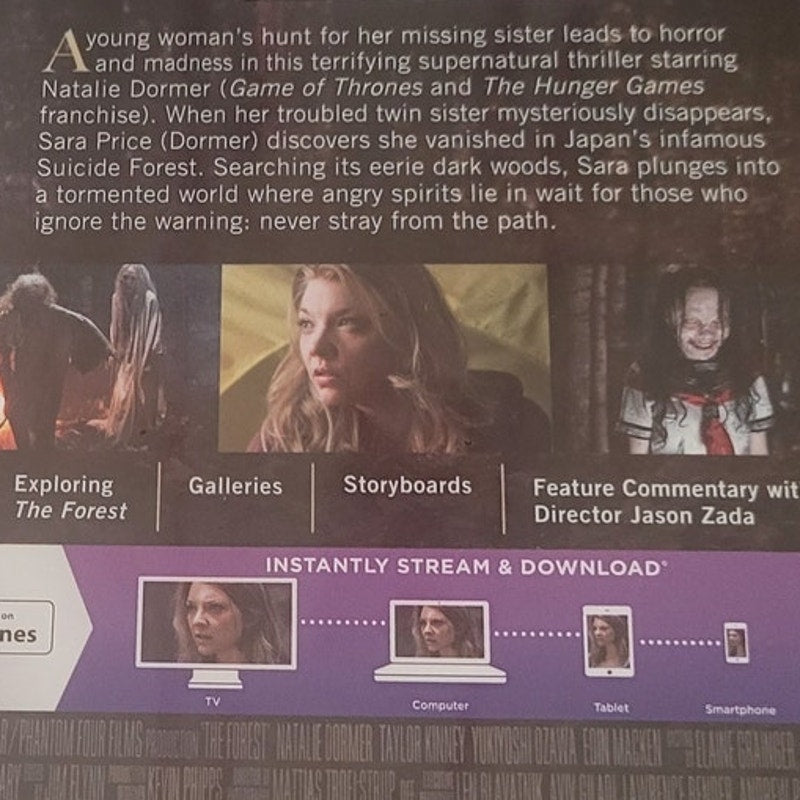 The Forest Blu-ray 2016 Horror Thriller, Suspense Mystery Japan Suicide Forest