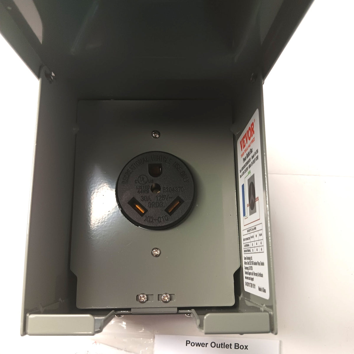 VEVOR 30A RV Power Outlet Box NEMA TT-30R Lockable Weatherproof Enclosed