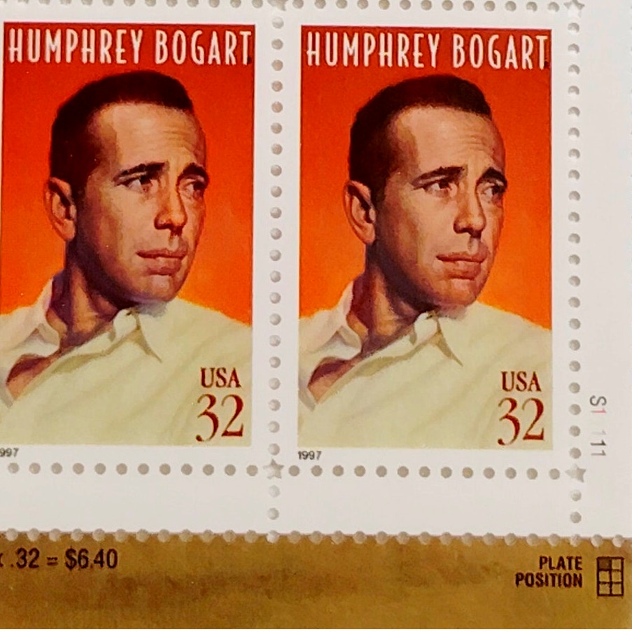 Block of 4 – 1997 USA 32¢ Humphrey Bogart MNH Scott 3152 Plate Block