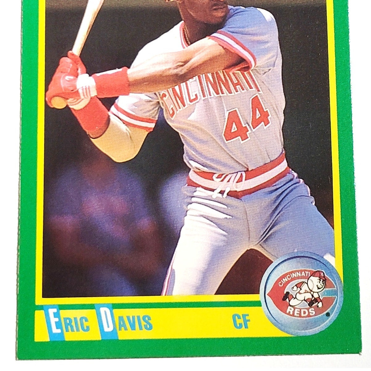 1990 Score Eric Davis #44 Cincinnati Reds Center Fielder All Star MLB EX