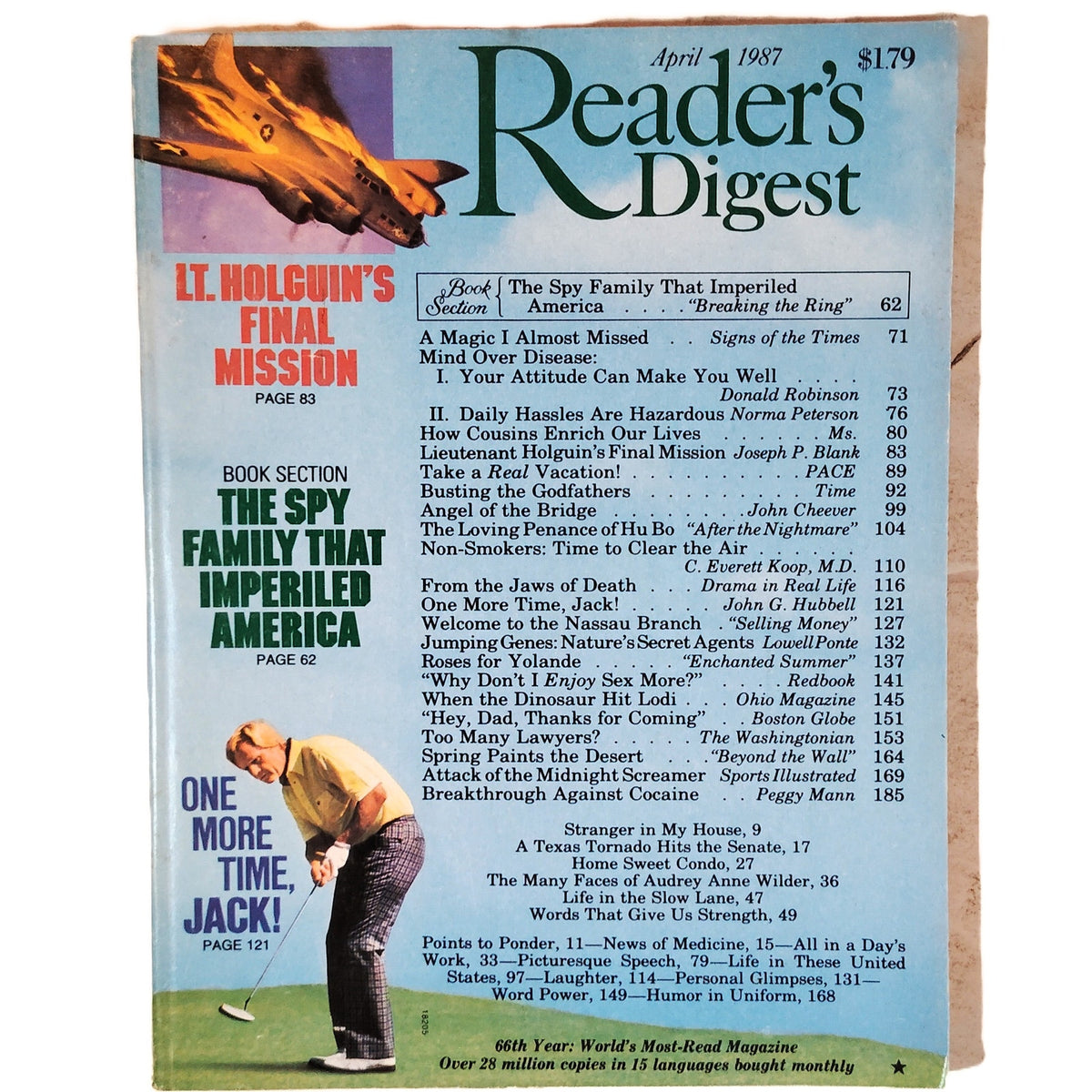 Readers Digest April 1987 Magazine VTG Back Issue Jordan's Spring, Jack Nicklaus