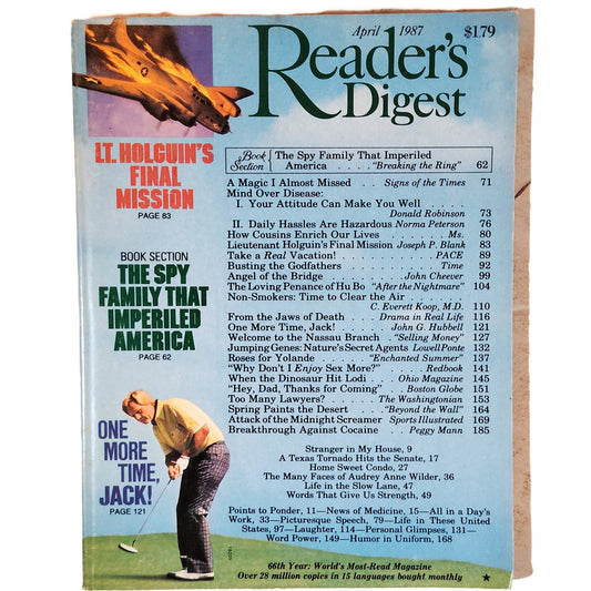 Readers Digest April 1987 Magazine VTG Back Issue Jordan's Spring, Jack Nicklaus