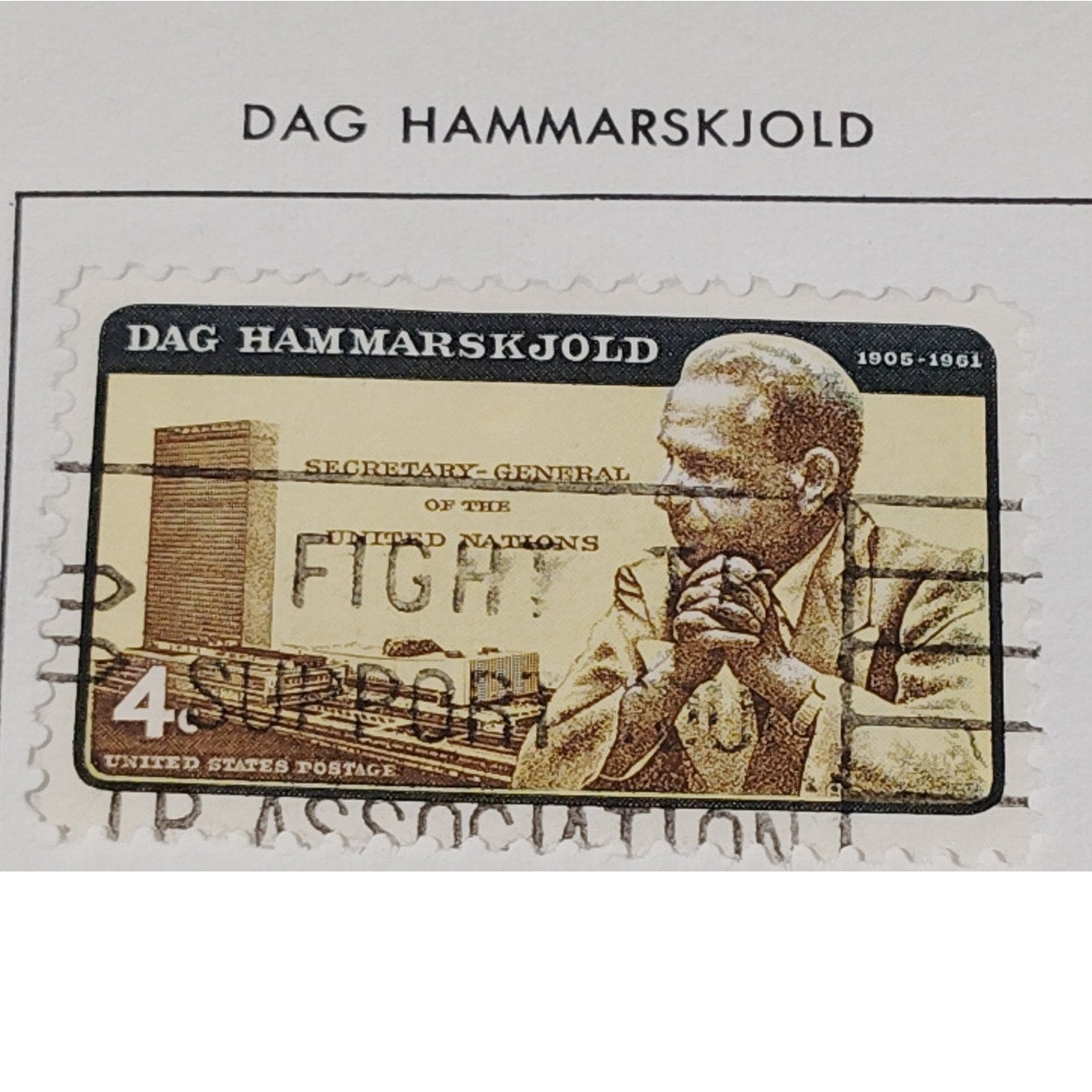 1962 Scott #1203 – 4¢ Dag Hammarskjöld / UN Memorial – Canceled