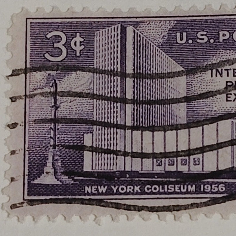 1956 3¢ FIPEX Stamp – New York Coliseum – Scott #1076 – International Philatelic