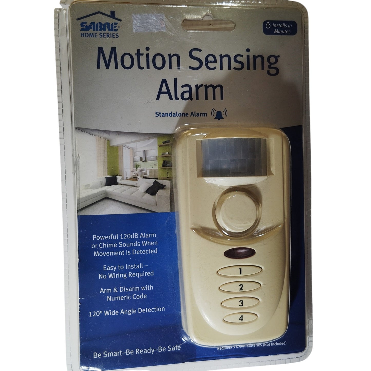SABRE HS-MSA Motion Sensor Alarm – 120dB, White (UPC: 023063809274)