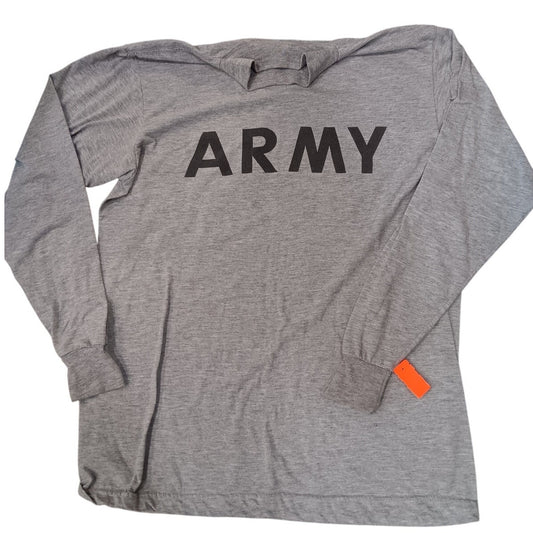 U.S. Army IPFU PT Shirt - Long Sleeve - Reflective Logo - EUC Made in U.S.A, Med