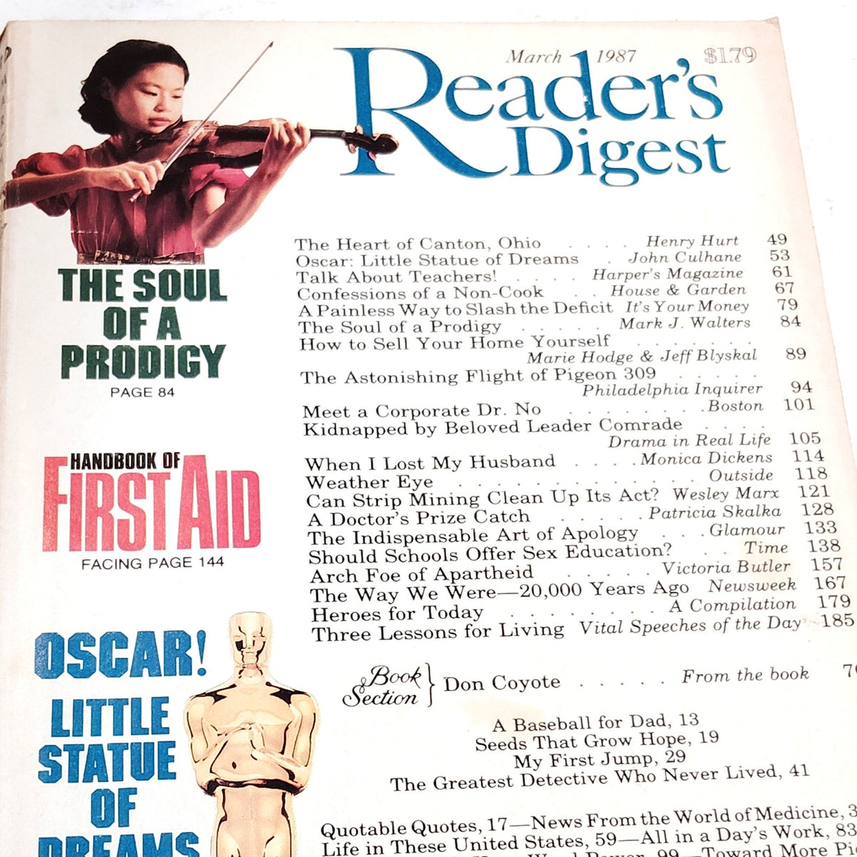 Reader's Digest Magazine March 1987 The Soul of a Prodigy Vintage Back Issue