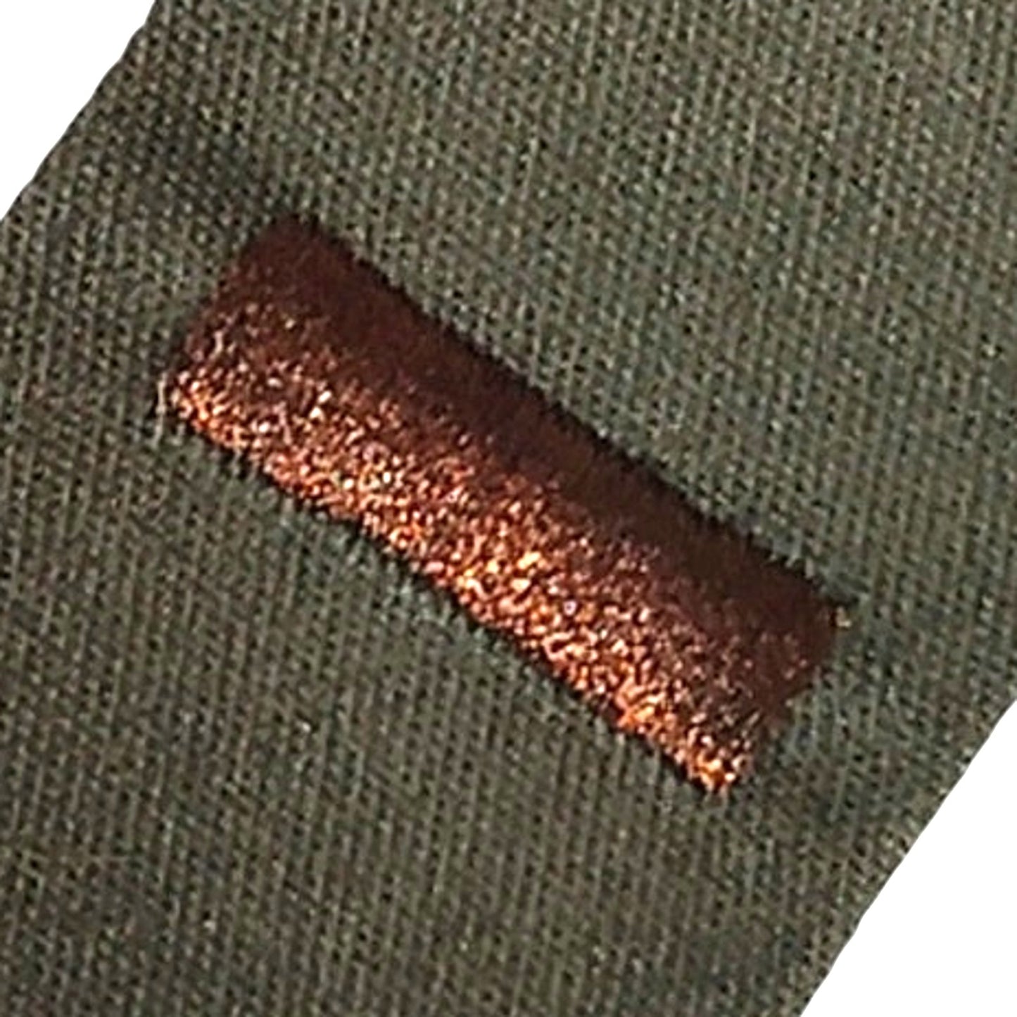 US Army 2nd Lieutenant O‑1 Rank Strip Brown on ODG Twill – 6‑1/4" Folded Twill