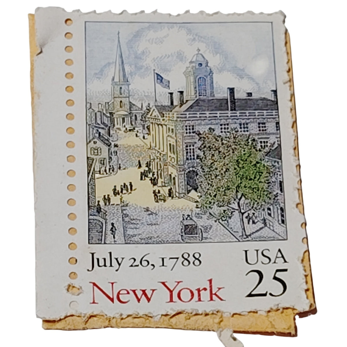 1988 USA 25 Cent New York Statehood Bicentenary Letter Stamp Pre-Owned