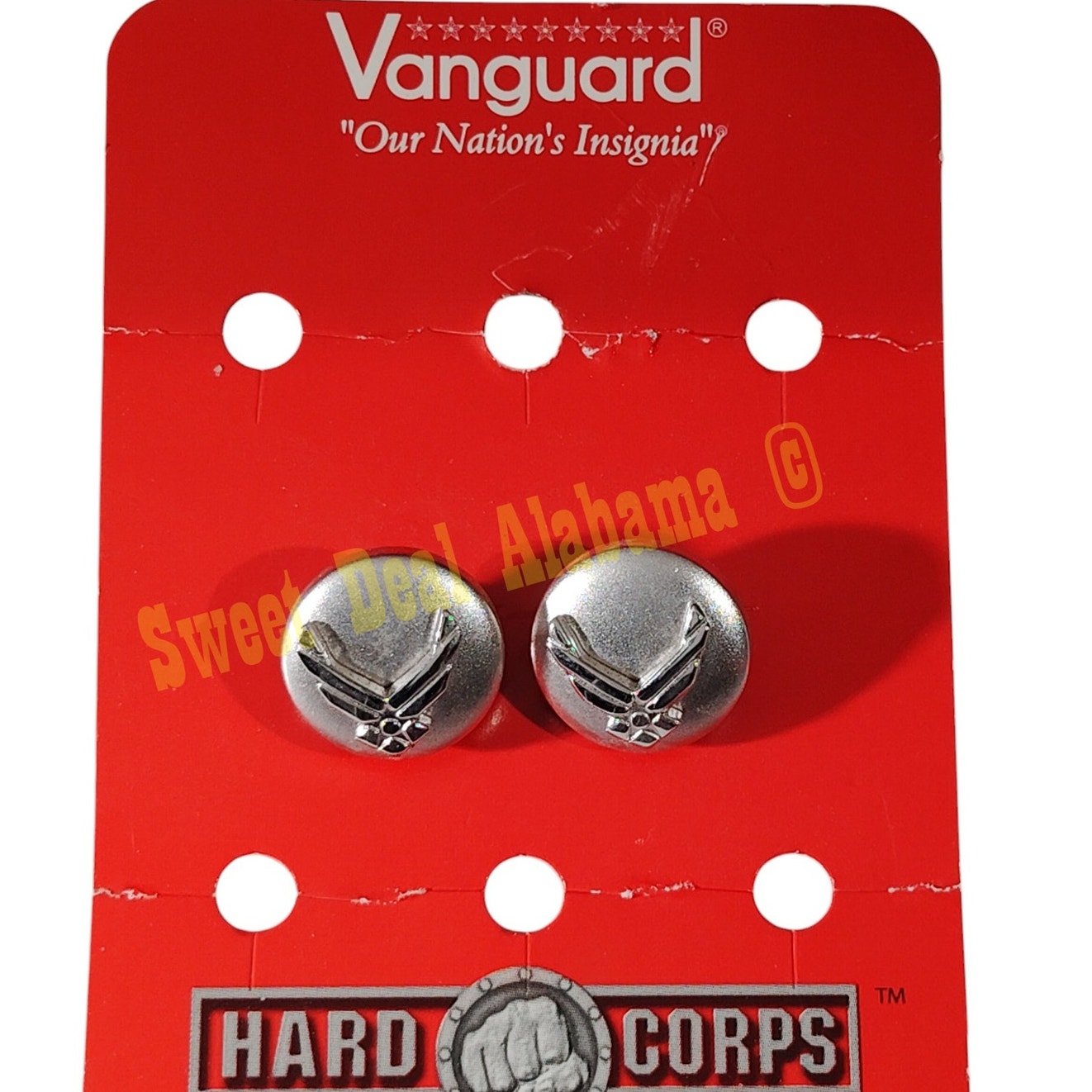 Vanguard Air Force Dress Mess Uniform Cufflinks, Silver, 5/8"D