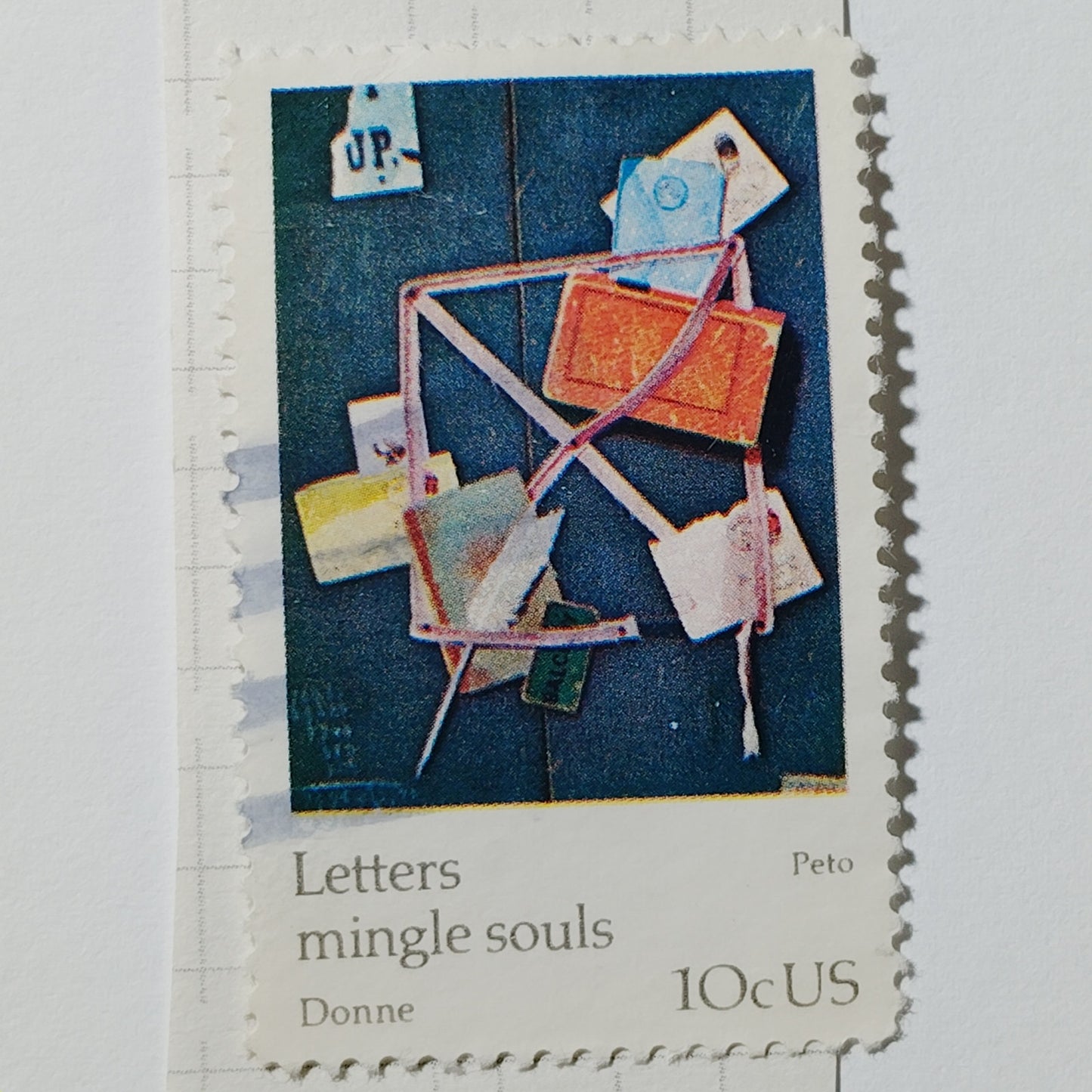 1974 US Postage Stamp Scott #1532 10c Letters Mingle Souls John Peto Canceled