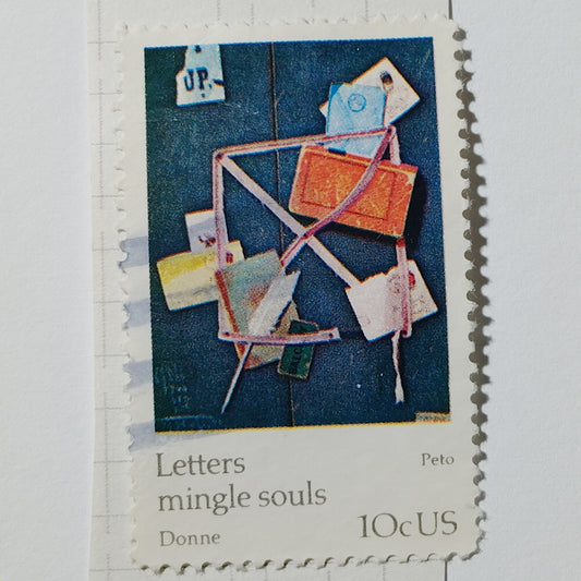 1974 US Postage Stamp Scott #1532 10c Letters Mingle Souls John Peto Canceled