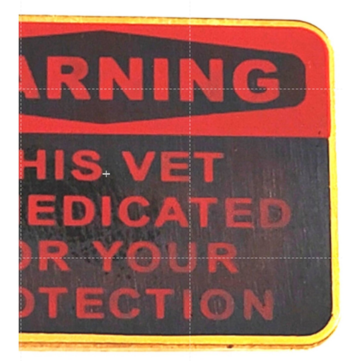 Novelty Hat Pin "WARNING THIS VET IS MEDICATED FOR YOUR PROTECTION" 1‑1/4" × 1"