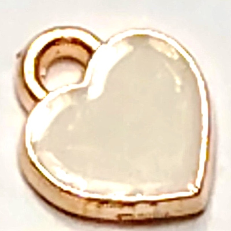 Heart Charms 3‑Pack Gold‑Tone Enamel Pink Red White 1/4" Jewelry Making