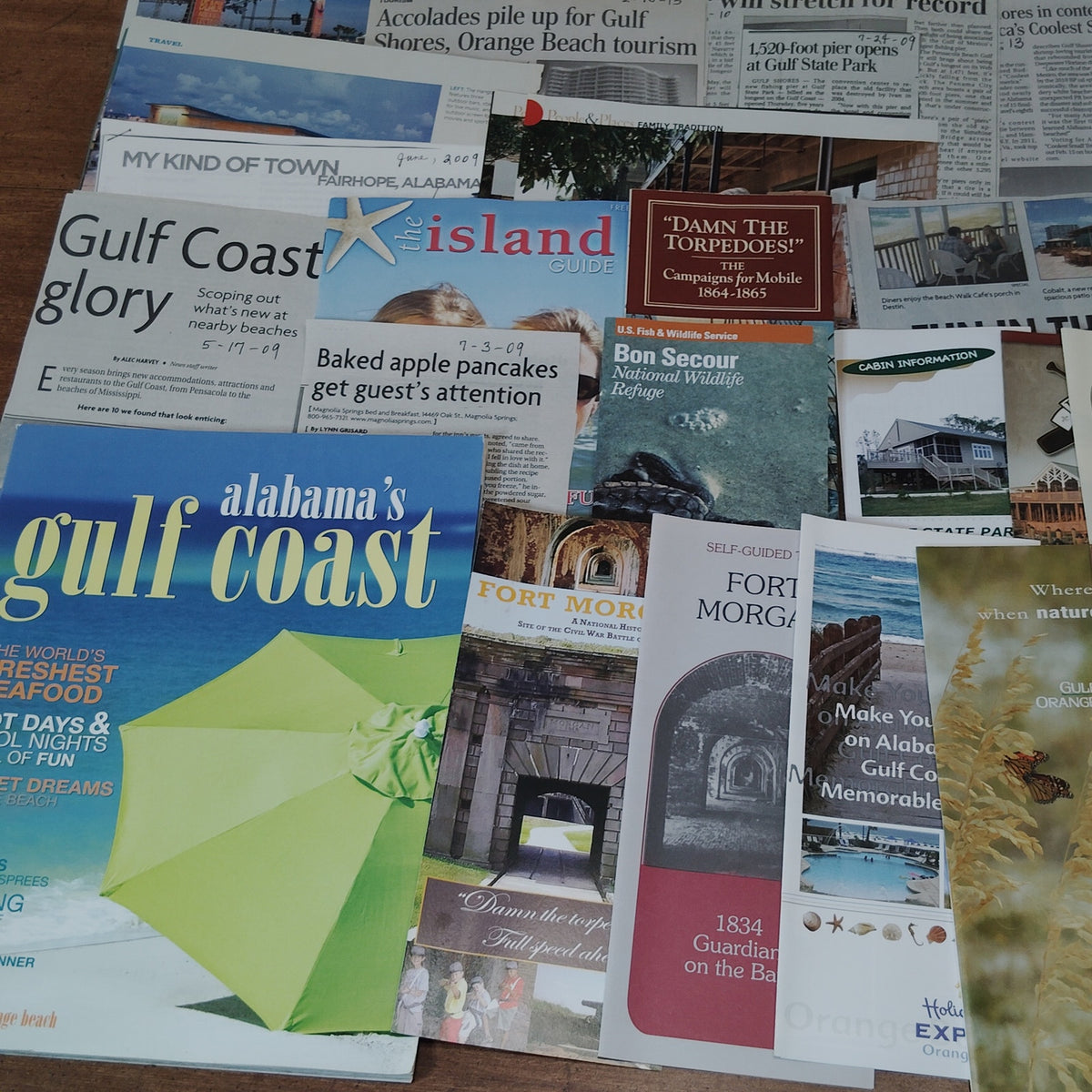 Gulf Shores, AL 2009 Travel Ephemera Lot - Brochures, Guides, Newspapers