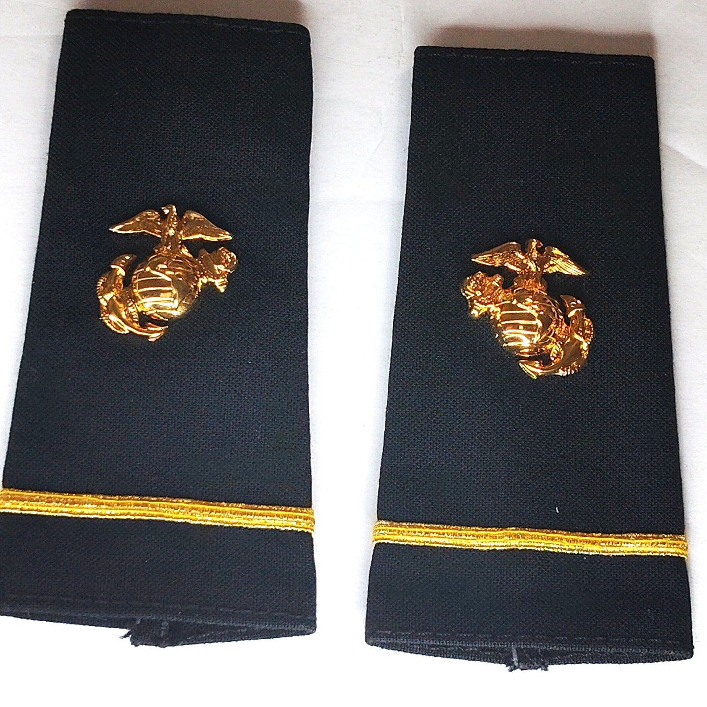 Vintage NROTC Marine Option Midshipman 1st Class Shoulder Boards 2‑1/4" × 4‑1/4"