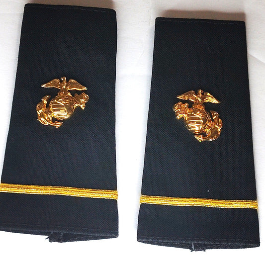 Vintage NROTC Marine Option Midshipman 1st Class Shoulder Boards 2‑1/4" × 4‑1/4"
