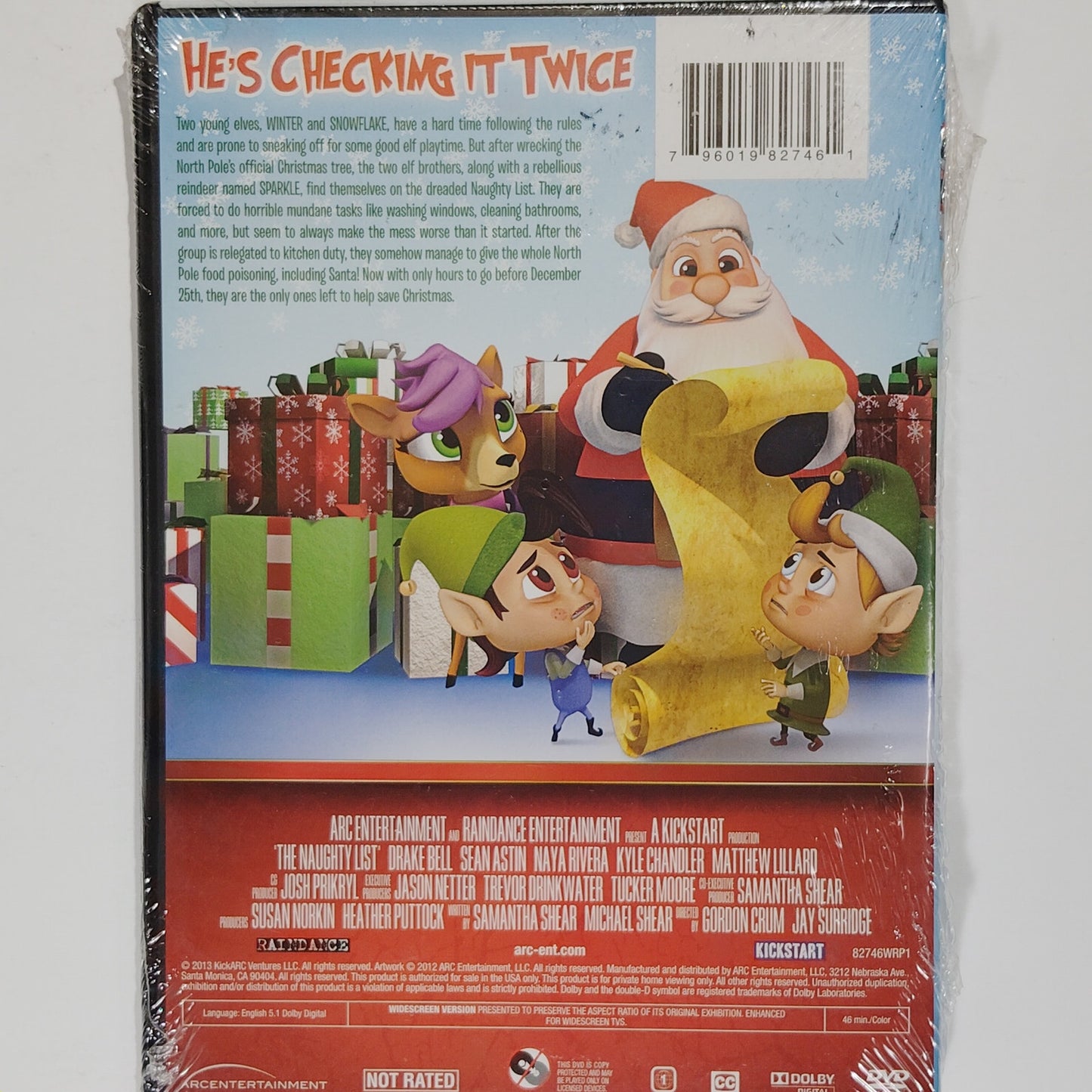 The Naughty List (DVD, 2013) Animated Holiday Comedy w/ Ed Asner & Lillard, NIP