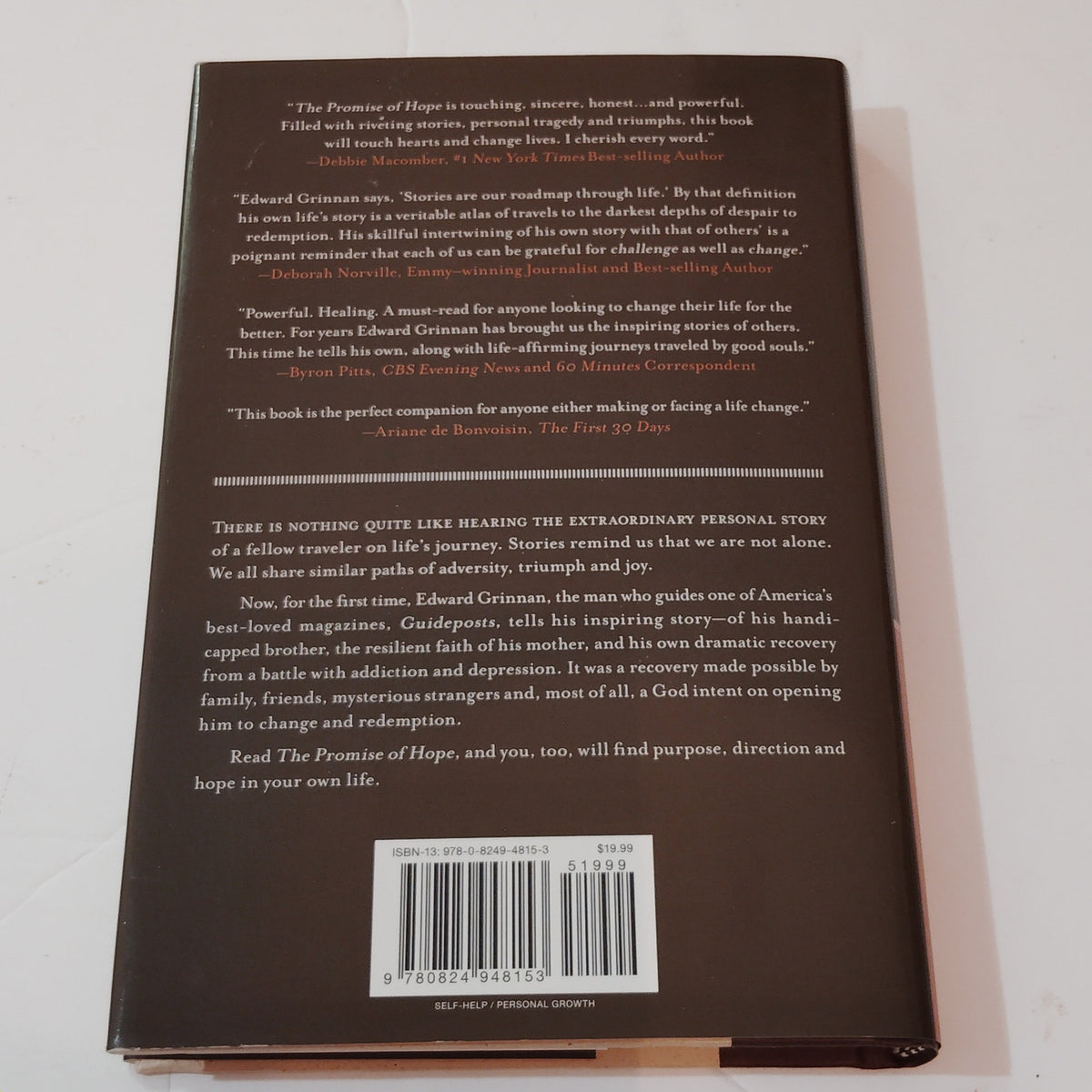 The Promise of Hope: 9 Keys to Powerful Personal Change - Edward Grinnan 2011 HC