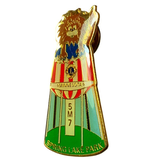 Vintage Lions Club Int. Water Tower Pin, District 5M7 Spring Lake Minnesota