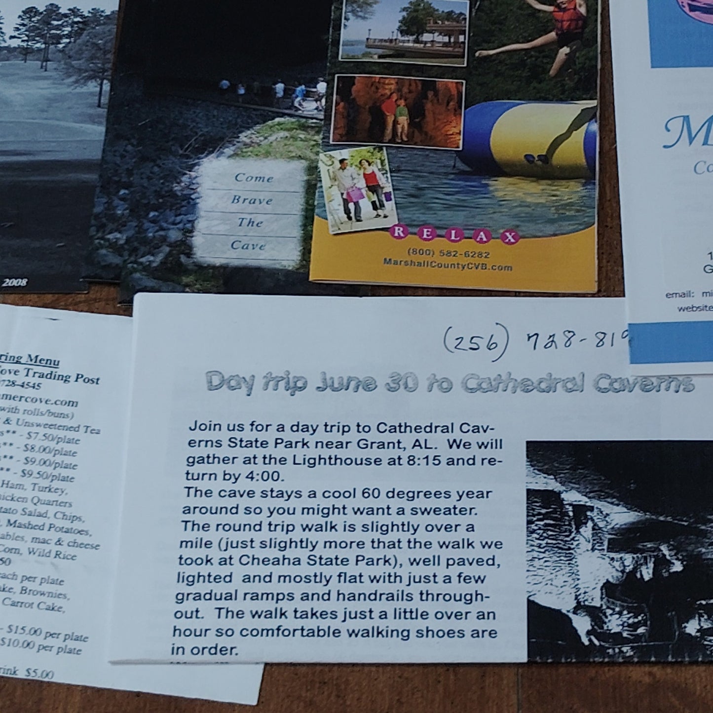 Cathedral Caverns SP Alabama Travel Ephemera Souvenir File Folder Bundle