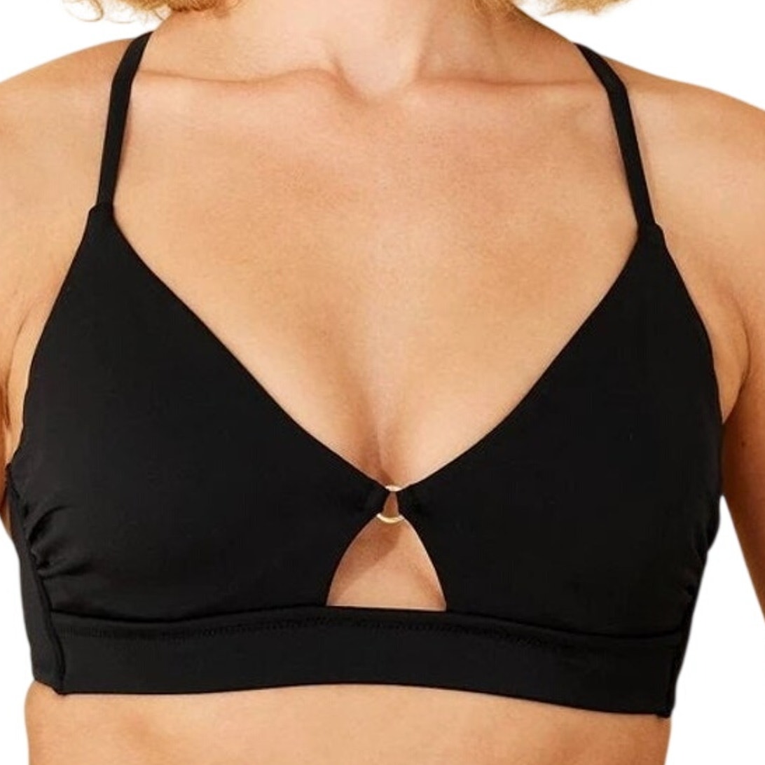 Women’s Longline Ring Detail Underwire Bikini Top – Shade & Shore Black 34C