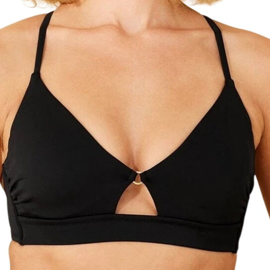 Women’s Longline Ring Detail Underwire Bikini Top – Shade & Shore Black 34C