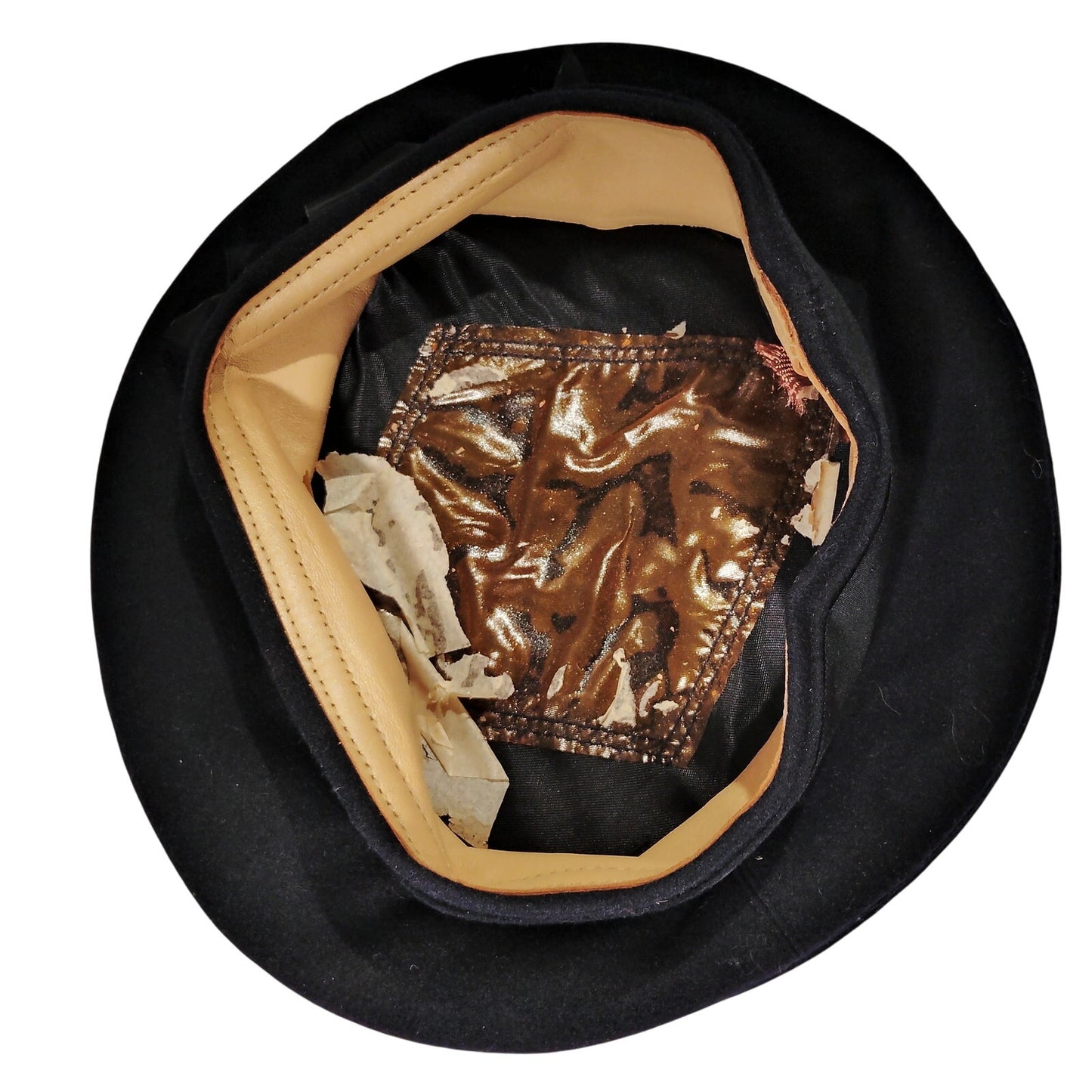 WWII–Korean War Era Formal Wool Cap – Size 6-1/2, Gold “U.S. NAVY”, Black Band