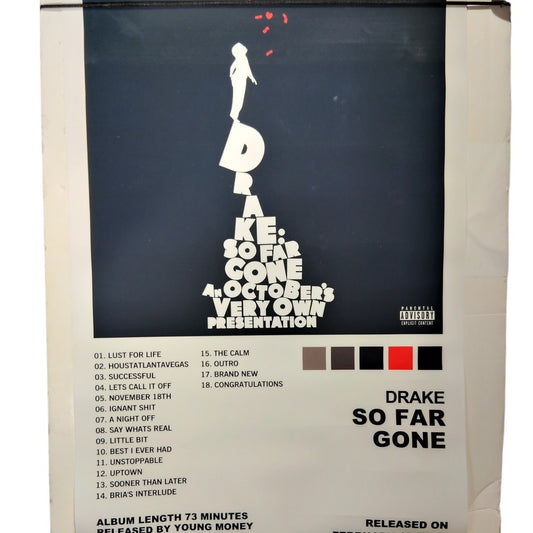 Drake So Far Gone Album Cover Canvas Print Poster, Hip Hop Music Wall Art Print, 12x16" Unframed