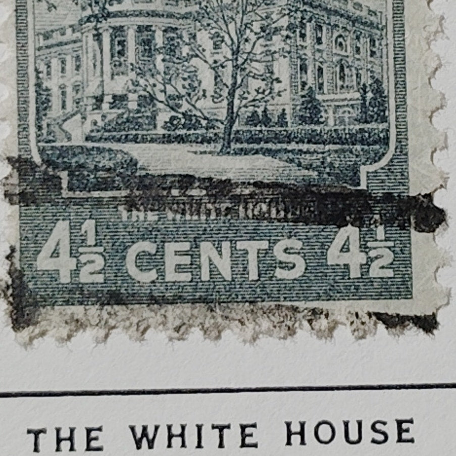 1938 US Postage Stamp #809 The White House Presidential Series 4.5c Used