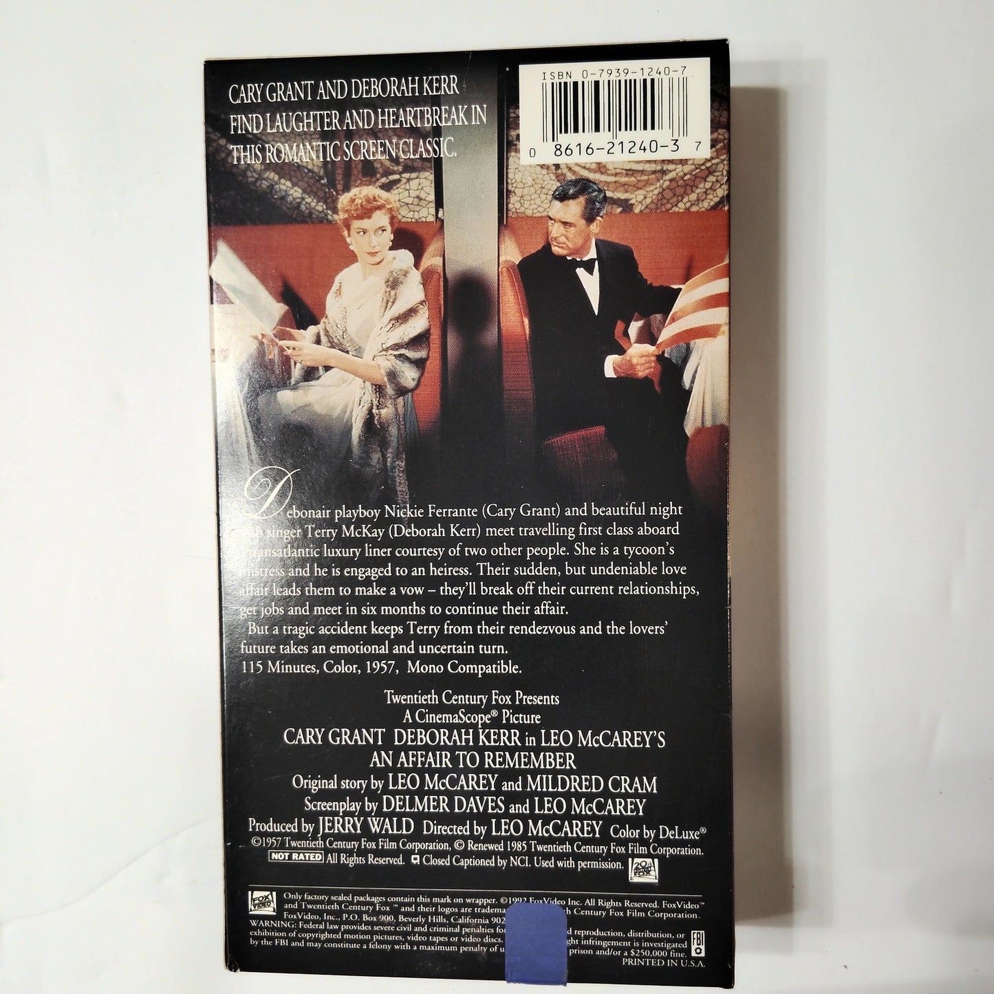 An Affair to Remember VHS 1992 Cary Grant Deborah Kerr Classic Romance 1957 Fox