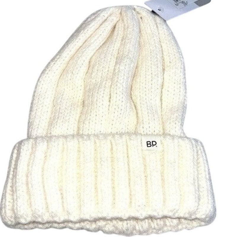 Nordstrom BP. Ivory Beanie Cap – One Size – Soft Stretch Knit, 100% Acrylic