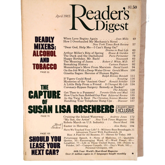 Reader's Digest April 1985 Vintage Magazine - 64th Year Collectible Issue