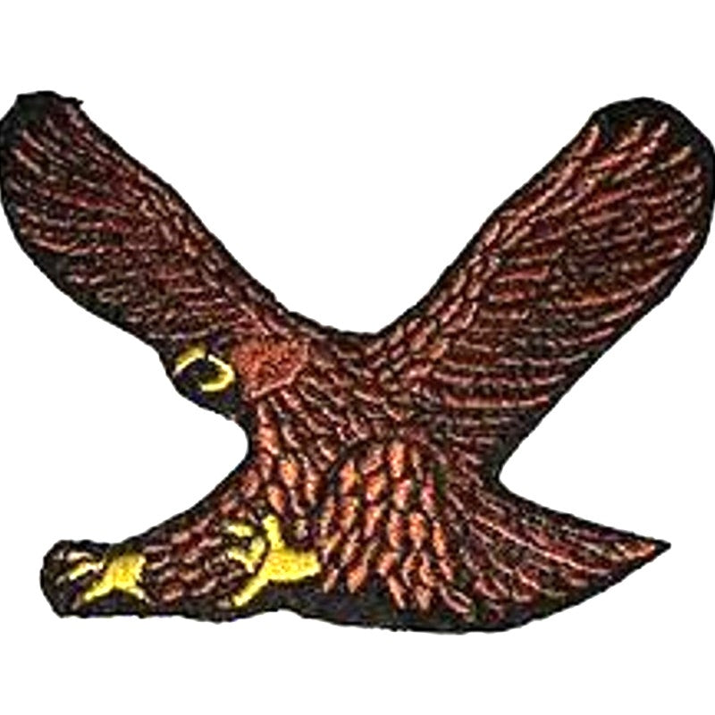 Soaring Eagle Patch Embroidered Brown & Black 3‑3/4" × 2‑3/4" Iron‑On/Sew‑On