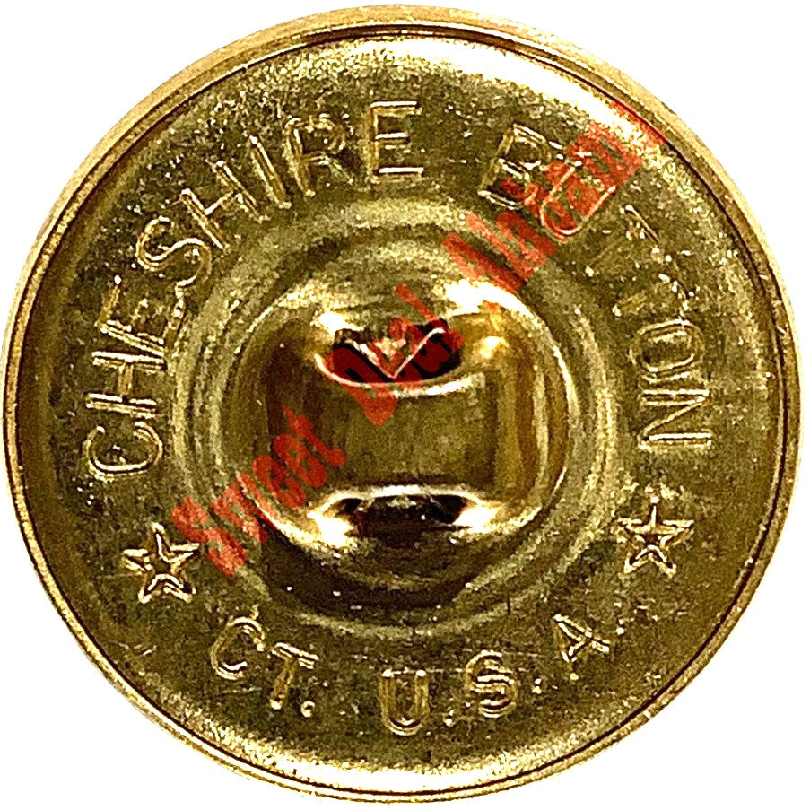 Chesire Button CT U.S.A., Brass Button w/ Eagle Seal, 3/4"D