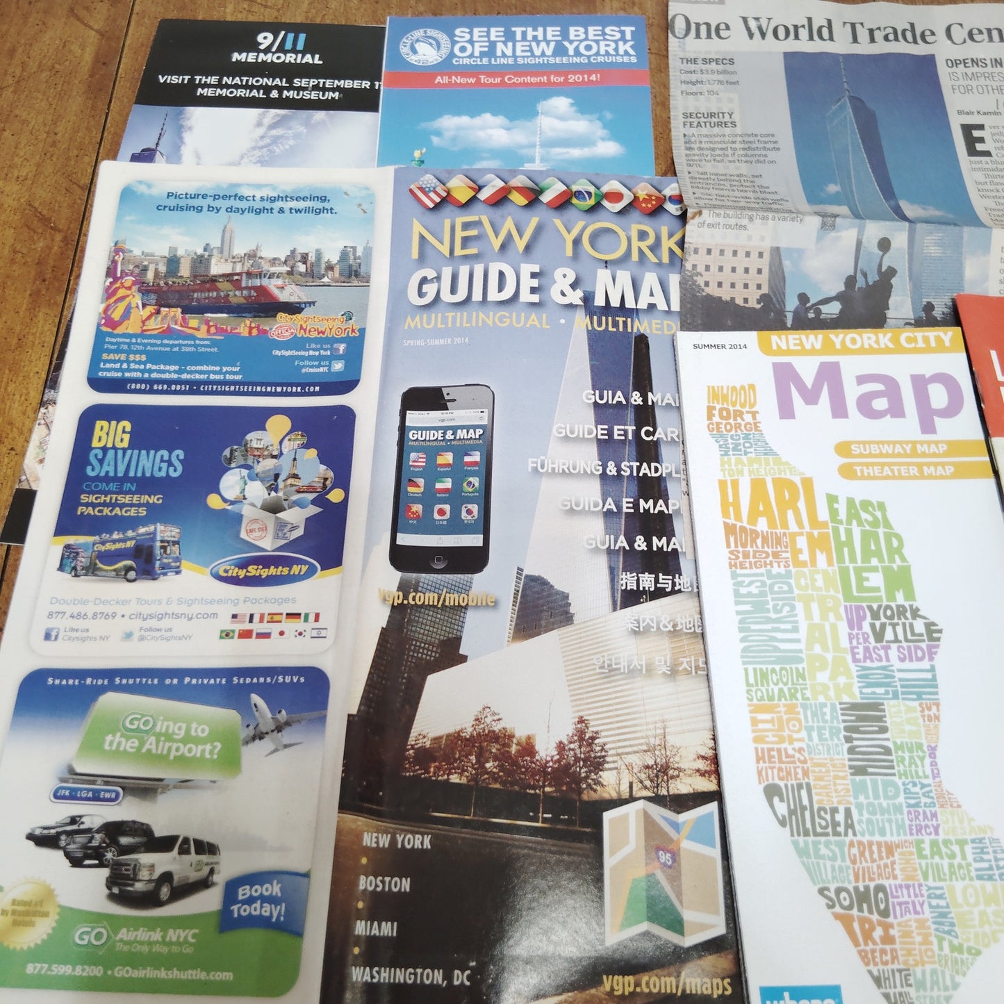 NYC Travel Ephemera Lot: Vintage New York City Maps & Guides from 2013-2014
