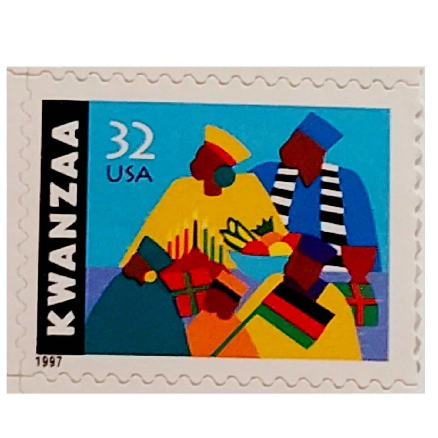 Strip of 4 – 1997 USA 32¢ Kwanzaa MNH Scott 3175 – First Kwanzaa Stamp