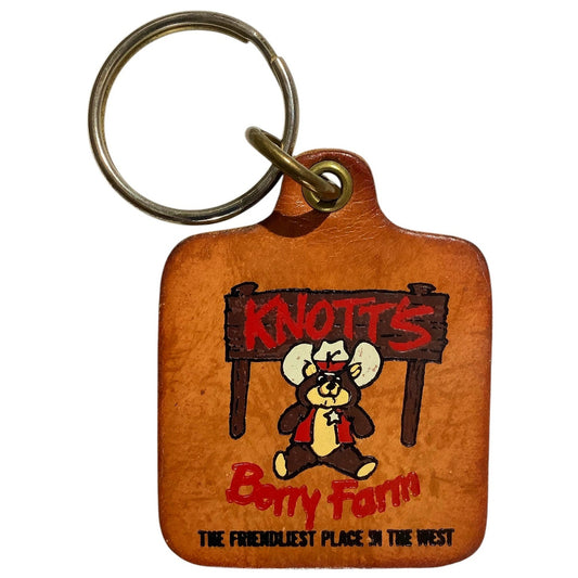 Vintage Knott's Berry Farms "The Friendliest Place in the West" Leather Keychain
