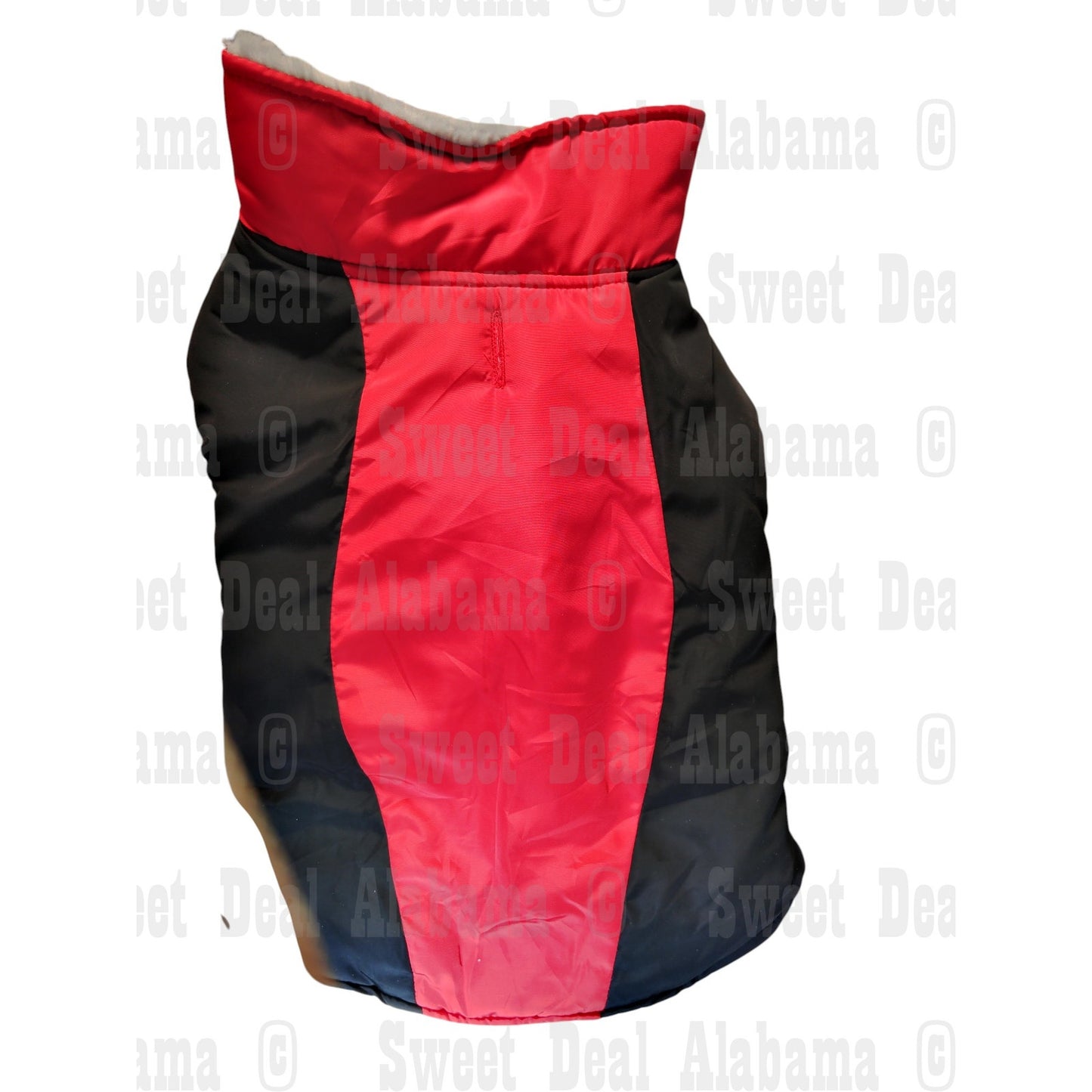 Waterproof Fleece Dog Coat – Red Winter Jacket for Small Dogs, Size M